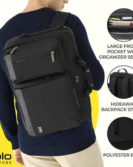 Solo New York Hybrid Briefcase Backpack - Laptop Carrying Bag, Fits 15.6" Computer, Brief for Travel & Work - Duane