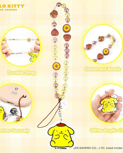 iFace Hello Kitty and Friends Beaded Wristlet Universal Phone Charm Strap - Cute Wrist Chain Lanyard Aesthetic Decor Strap for Cell Phone Camera Keys AirPods Keychains