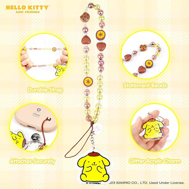 iFace Hello Kitty and Friends Beaded Wristlet Universal Phone Charm Strap - Cute Wrist Chain Lanyard Aesthetic Decor Strap for Cell Phone Camera Keys AirPods Keychains