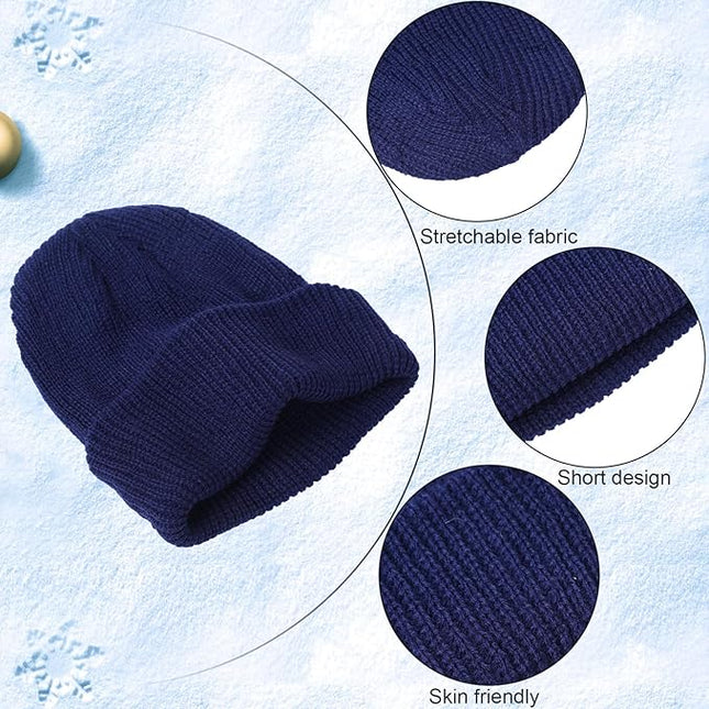 Geyoga 9 Pieces Winter Beanie Hats Trawler Short Beanie Watch Hat Warm Knit Fisherman Skull Cap for Men Women, 9 Colors