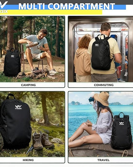 30L Commuter Backpack, Lightweight Laptop Camping Casual Daypacks, Waterproof Gym Travel School Bag Basic Backpack for Men Women-Black