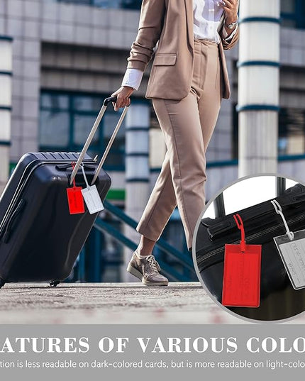 100 Pack Luggage Tags for Suitcases, Airplane Travel Essentials for Flying, International Travel Must Haves, and Luggage Accessories by Sodsay