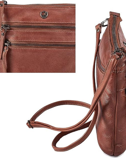 Crossbody Sling Bag for Women Small Real Leather Purse Vintage Travel Crossover Shoulder Bag Handmade