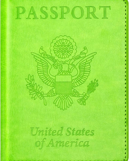 BB-green Passport and Vaccine Card Holder Combo with Vaccine Card Slot, Wallet, Cover for Women and Men