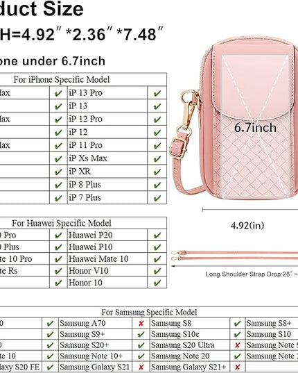KUKOO Small Crossbody Bag Cell Phone Purse Wallet with Credit Card Slots for Women