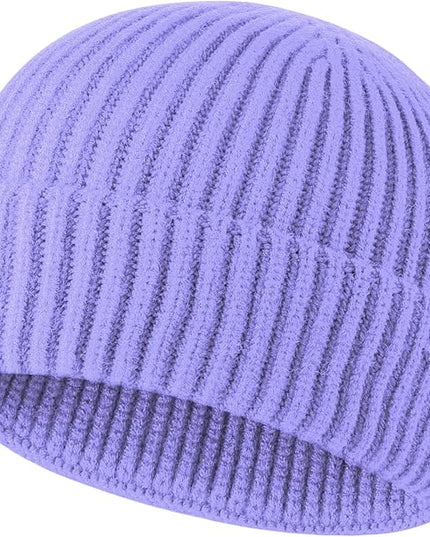 ROYBENS Swag Wool Knit Cuff Short Fisherman Beanie for Men Women, Winter Warm Hats