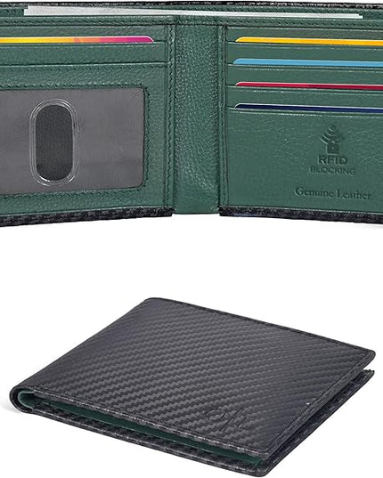 Oak Leathers Slim Leather Wallet for Men - RFID Wallets Credit Card Holder Ultra Thin Gift for Mens, Front Pocket Minimalist Design
