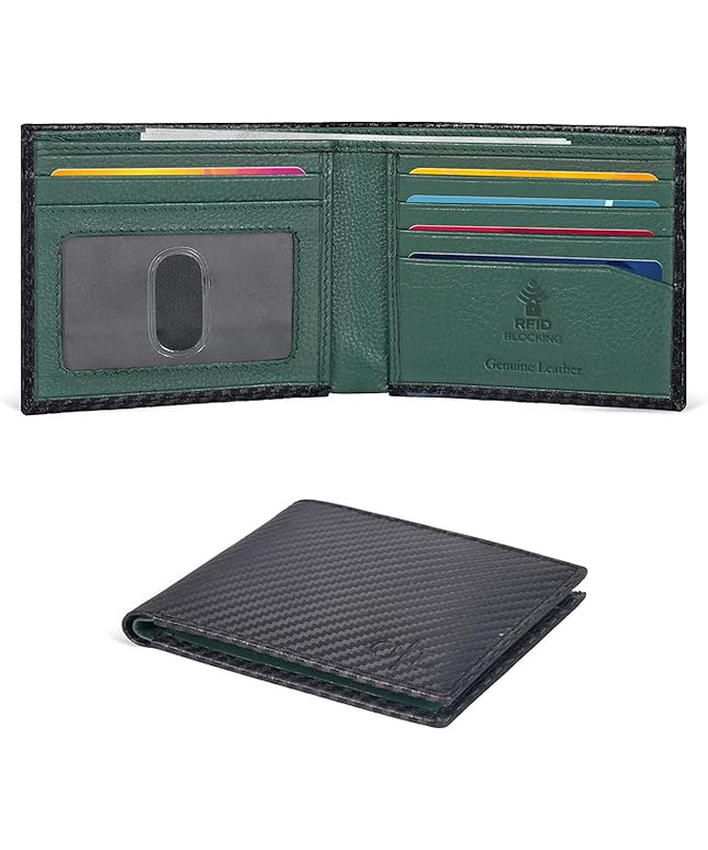 Oak Leathers Slim Leather Wallet for Men - RFID Wallets Credit Card Holder Ultra Thin Gift for Mens, Front Pocket Minimalist Design