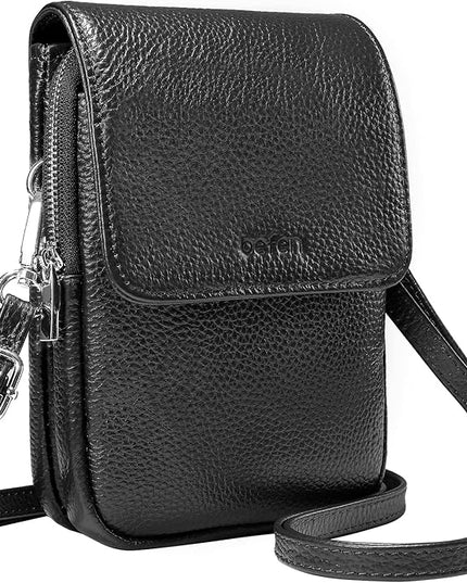 befen Genuine Leather Small Crossbody Bags for Women, Cell Phone Cross body Purse Bag with RFID Blocking Card Slots