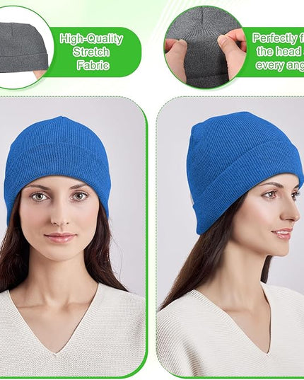 Winter Beanie Hats Bulk for Women Men Cozy Knitted Cuffed Skull Cap Soft Ski Hat for Homeless Gift Donation