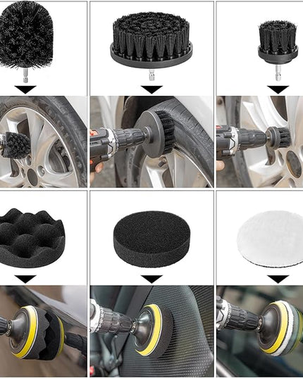 AUTODECO 40Pcs Car Wash Detailing Kit Cleaning Kits with Foam Gun Sprayer Vacuum with Long Cord Drill Brush Large Wash Mitt Towels Complete Interior Exterior Car Washing Supply Set Black