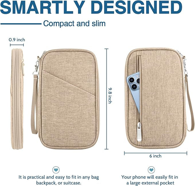 Passport Holder Family, Women Rfid Blocking Passport Wallet, Travel Essentials Premium Wallets, Waterproof Passport Holders Bag for Men Traveling, Travel Document Organizer Credit Cards Case