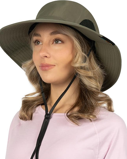SUN CUBE Wide Brim Sun Hat Men Women, Fishing Hats Sun UV Protection, Mens Hiking Bucket Hat Safari Beach Boonie, UPF 50+