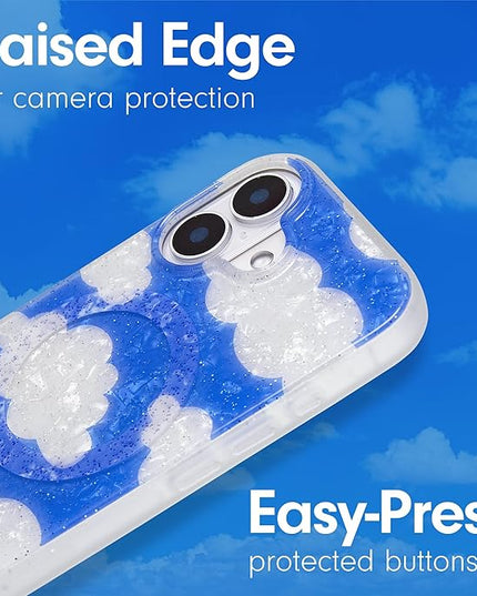 Sonix Case for iPhone 16 | Compatible with MagSafe | 10ft Drop Tested | Glitter Clouds | Day Dream