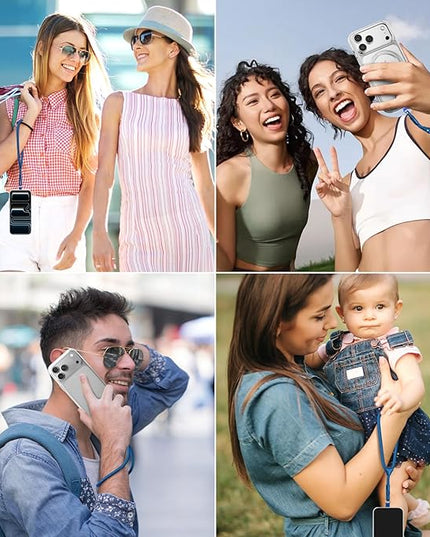 Dadanism Phone Wrist Strap, Universal Adjustable Hand Wrist Strap Lanyard for iPhone 17 and Most Smartphones, Multifunctional Patch Lanyard with Phone Tether Tab for Women and Men, Royal Blue