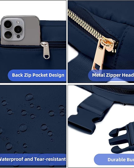 Belt Bag for Women, Cross Body Fanny Pack Fashion Waist Packs Everywhere Belt Bag with Adjustable Strap Gifts Birthday Gifts for 4 5 6 7 8 9 10 11 12 13 Year Old Girls (Dark blue)