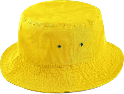 The Hat Depot Bucket Hat - Unisex 100% Cotton & Denim UPF 50 Packable Summer Travel Beach Sun Hat