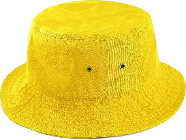 The Hat Depot Bucket Hat - Unisex 100% Cotton & Denim UPF 50 Packable Summer Travel Beach Sun Hat