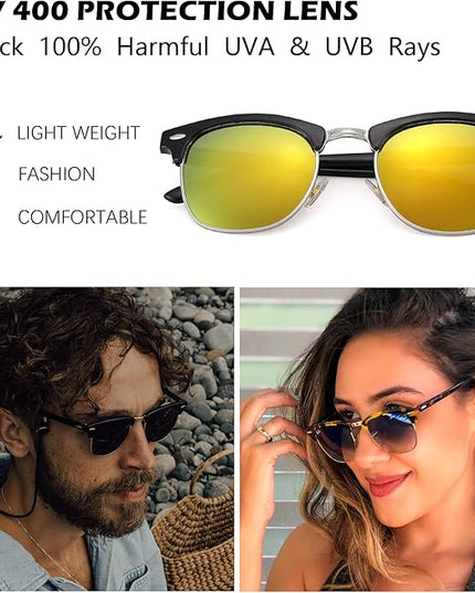 Pro Acme Semi-Rimless Polarized Sunglasses UV 400 Protection for Women Men