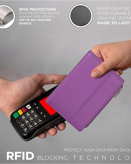 Oak Leathers Wallet For Women Full Grain Leather - Small RFID Coin Purse Credit Card & ID Holder for Ladies,Bifold Wallets for Teenager | Small, RFID, Coin Purse, for Ladies, for Teenager