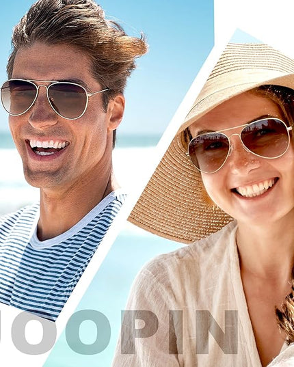 Joopin Polarized Metal Aviation Sunglasses Men, Classic Military Sun Glasses Women, Rectangle Shades UV400 Protection Costume