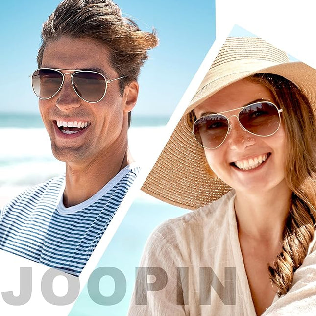 Joopin Polarized Metal Aviation Sunglasses Men, Classic Military Sun Glasses Women, Rectangle Shades UV400 Protection Costume