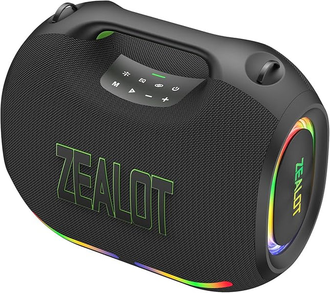 ZEALOT 250W Bluetooth Speaker, ZE21 Portable Speaker/Powerful Sound and Deep Bass, Multi-Device Pairing, IPX6 Waterproof, 5.3 BT, 48000mAh Long Playtime for Party, Outdoor, Home, Travel (Black)