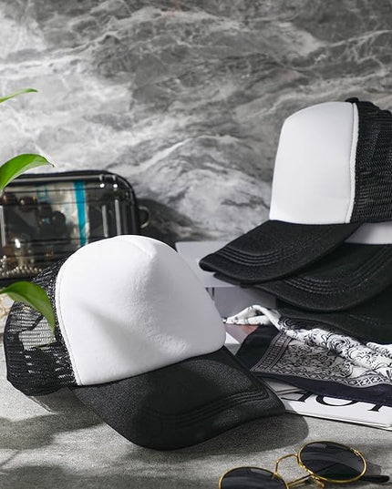 Hercicy 40 Pack Sublimation Blank Trucker Hat Bulk Baseball Cap Adjustable Mesh Unisex Polyester Hat Heat Transfer
