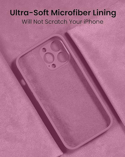 FireNova for iPhone 14 Pro Case, Silicone Upgraded [Camera Protection] Phone Case with [2 Screen Protectors], Soft Anti-Scratch Microfiber Lining Inside, 6.1 inch, Lilac Purple