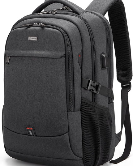 DUSLANG 17 Inch Laptop Backpack for Travel Water Resistant College Backpack for Men/Women Laptop Bag with USB Charging Port,Black