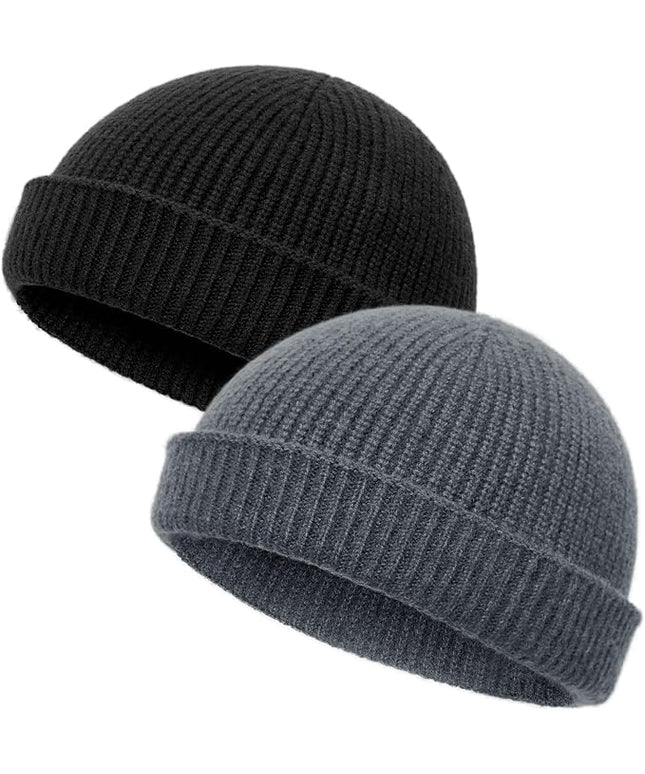 vidsel Thin Wool Fisherman Beanie Hat for Men Women Fall Winter,Short Knit Cuffed Fashion Trawler Skull Cap,Watch Cap