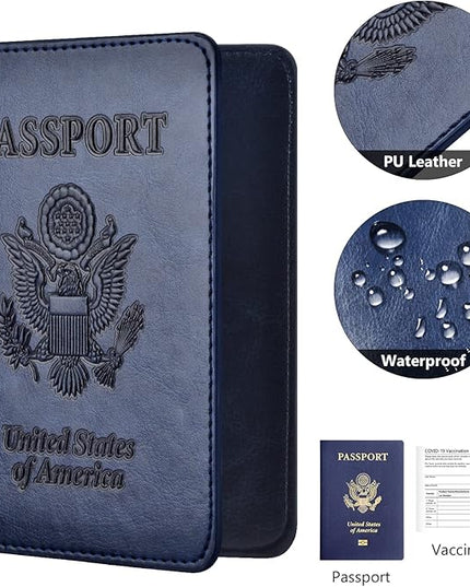 Eoehro Passport Holder for Travel Essentials-2Pack, Passport Wallet Cover Case for Travel Must Haves Accessories,Passport Book Holders for Women and Men
