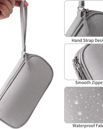 Universal Cable Organizer - Electronics Accessories Bag for Charger, Phone, Memory Card, Travel Gadget Bag (Grey)