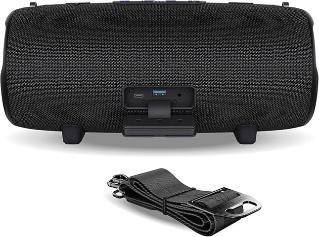 TREBLAB HD-Max Portable Bluetooth Speaker, 60W Loud Stereo Sound with Deep Bass, IPX7 Waterproof Outdoor Speaker, 20H Playtime, Powerbank, RGB Party Lights