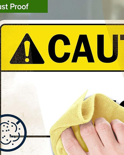 Caution Volts Sign, 10x7 Inches, 4 Mil Vinyl Decal Stickers Weather Resistant, Made in USA by My Sign Center