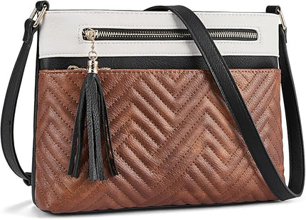 BOSTANTEN Crossbody Purses for Women Medium Shoulder Bag Quilted Handbags with Zipper Pocket