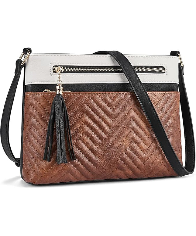 BOSTANTEN Crossbody Purses for Women Medium Shoulder Bag Quilted Handbags with Zipper Pocket