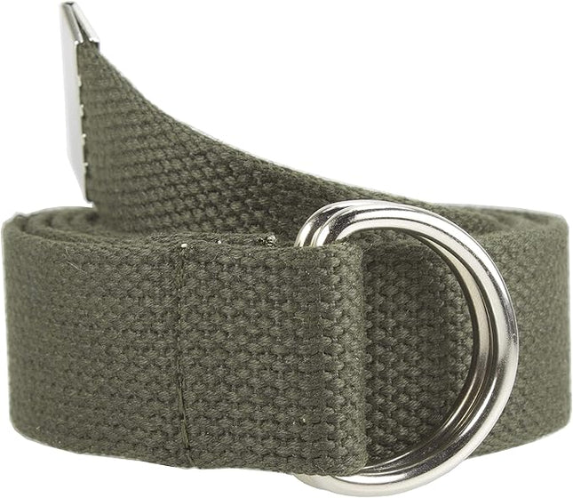 Gelante Canvas Web D Ring Belt Silver Buckle Military Style for men & women 1 or 3 pcs