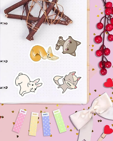 BulbaCraft 100Pcs Woodland Animal Stickers, Forest Animal Stickers for Water Bottle & Laptop - Woodland Party Supplies & Decorations, Gifts for Women & Men