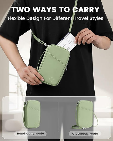 Travelkin 2-in-1 Passport Holder & Travel Organizer for Family with RFID Blocking, Multiple Passport Wallet for Men Women, Travel document holder for Credit Cards, Cash, and Electronic Essentials