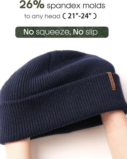 FURTALK Fisherman Beanie for Men Women 2 Styles Cuffless or Cuffed Knitted Unisex Winter Hat Outdoor All-Day Warmth