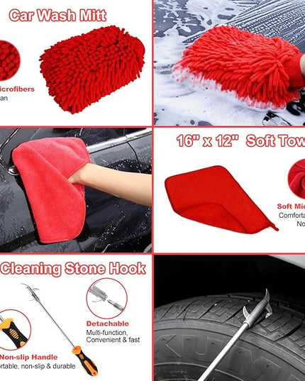 12Pcs Wheel Brush Kit for Cleaning Wheel and Tire, Wheel and Rim Brush, Car Detailing Brushes, Tire Brush, Bendable & Durable Car Wheel Rim Cleaner Brush Set,Car Detailing Cleaning Brush Supplies Kit