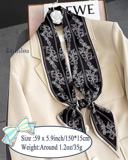 Purse Scarf For Handbags Head Scarves For Women's Hair Bags Scarfs Long Skinny Scarves Fashion Silky