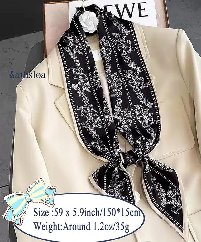 Purse Scarf For Handbags Head Scarves For Women's Hair Bags Scarfs Long Skinny Scarves Fashion Silky