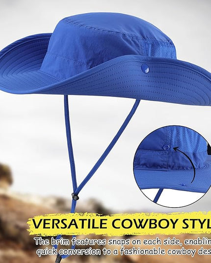 Connectyle Men's Sun Hat UPF 50+ Wide Brim Bucket Hats for Fishing Hiking Gardening Adjustable Boonie Hat Outdoor Safari Hats