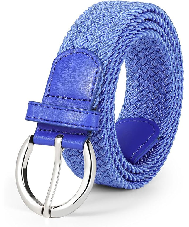 JASGOOD Women Men Braided Woven Elastic Stretch Belt Golf Canvas Casual Belt for Jeans Pants