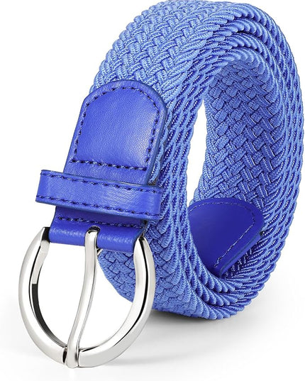 JASGOOD Women Men Braided Woven Elastic Stretch Belt Golf Canvas Casual Belt for Jeans Pants