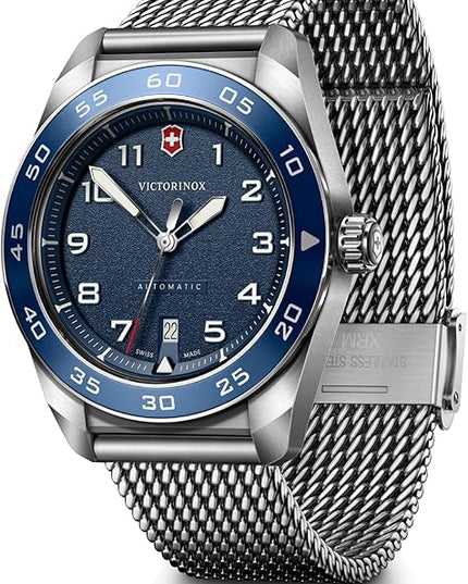 Victorinox Swiss Army Automatic Blue Dial Mesh Stainless Steel Watch 42mm - 242045