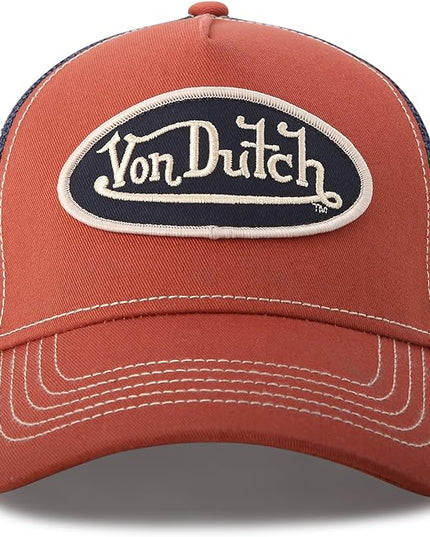 Von Dutch Unisex Trucker Hat - Curved Bill Mesh Back Retro Classic Adjustable Snapback Baseball Cap for Men and Women