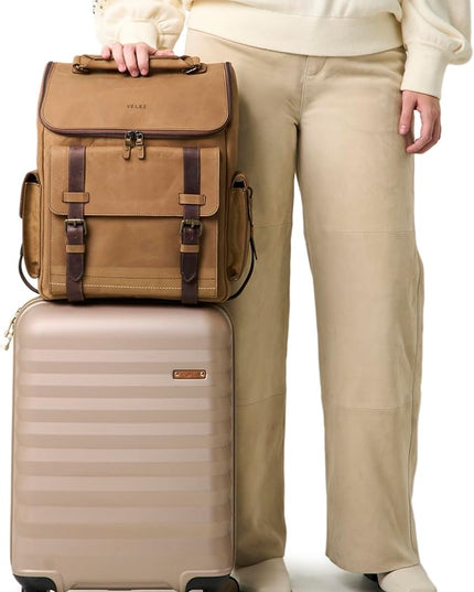VELEZ Leather Backpack for Men - 15.6 Inch Laptop Bag - Designer Bookbag - Handmade Business Casual Computer Shoulder Bags